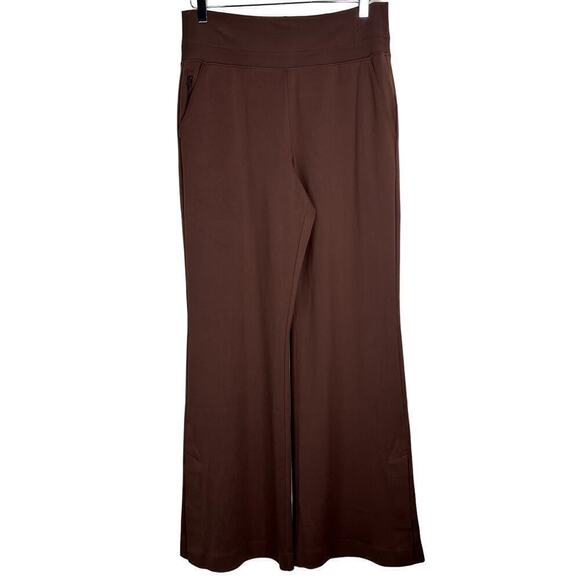 Athleta Venice Flare Pant Brown Pull-On Sweatpants Pockets Athleisure Medium - Picture 2 of 8